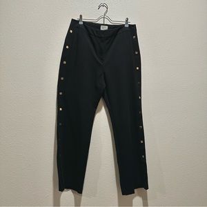 CHICOS Black Pants Gold squared Buttons Size 2